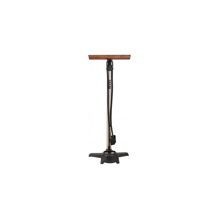 POMPE A PIED ZEFAL PROFIL MAX FP65 CORPS ALU GRIS MANOMETRE DIGITAL 12BARS RACCORD SWITCH VP/VS MANCHE EN BOIS